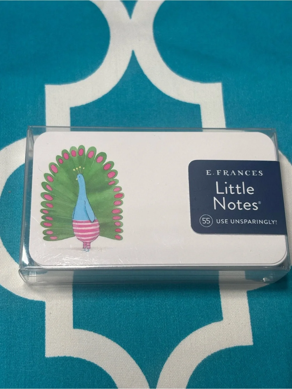 New E. Frances Little Notes Peacock Notecards - Teal, Green, Pink - Picture 2 of 4